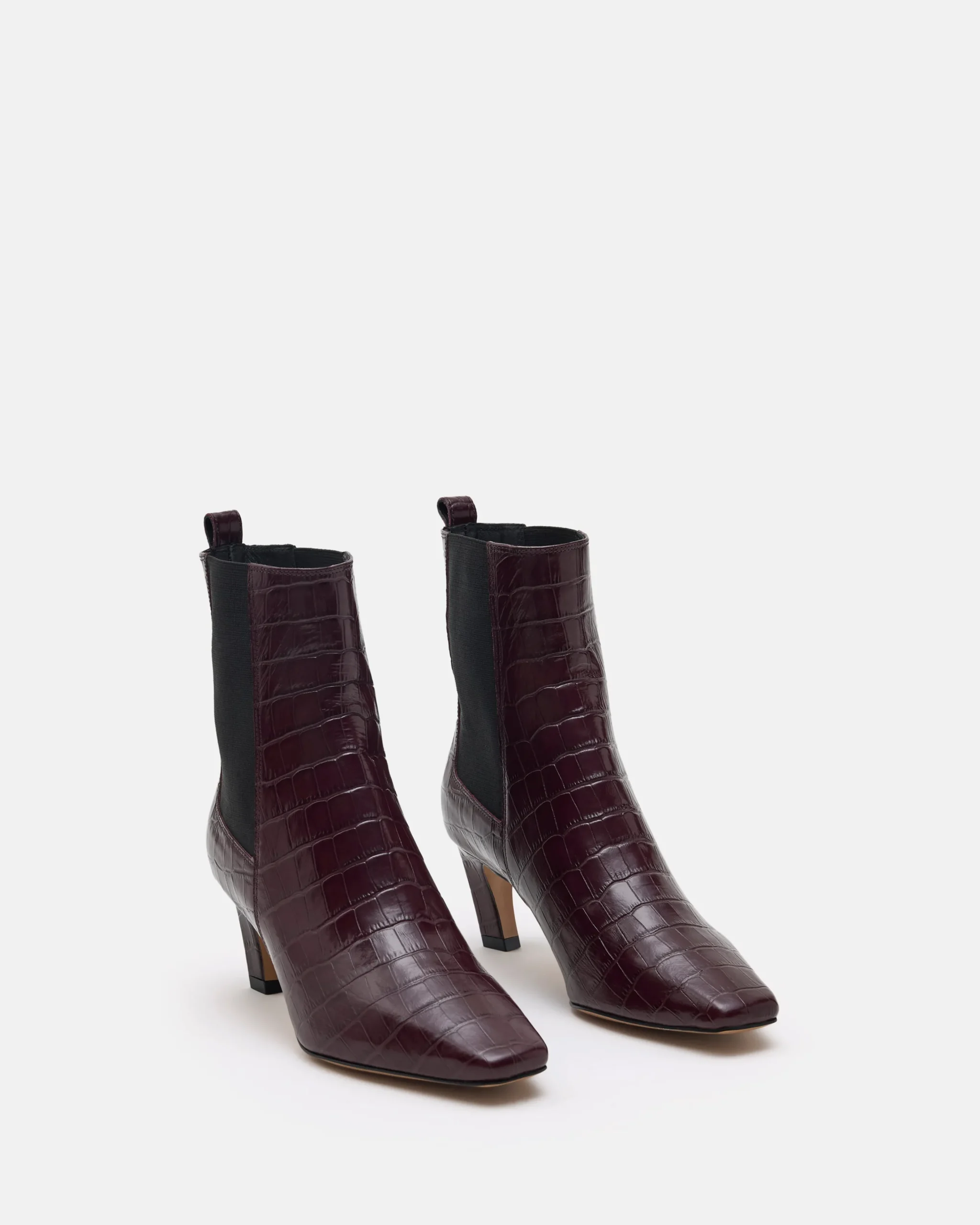 BOTTINES KRISTIN/CROCO POURPRE