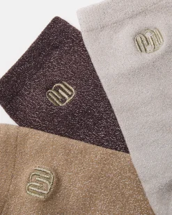 CHAUSSETTES DIMI ÉCRU-OR-MARRON