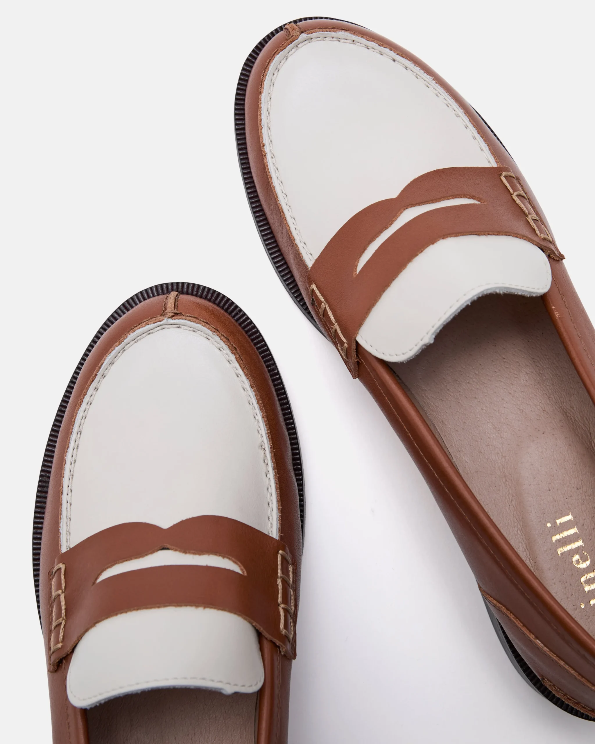 MOCASSINS MAURINE COGNAC-ÉCRU