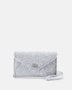 POCHETTE KLOW/STRASS ARGENT