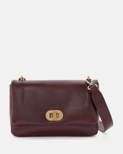 SAC CUIR GALI GRENAT
