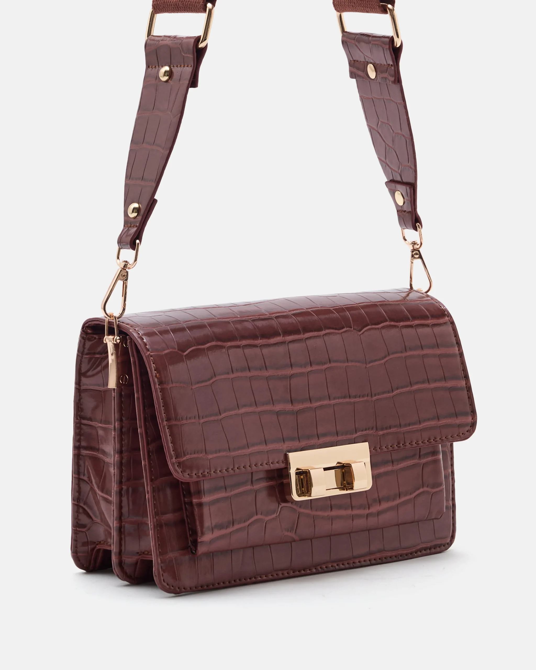 SAC MOYEN VOLUME JODY/CROC COGNAC