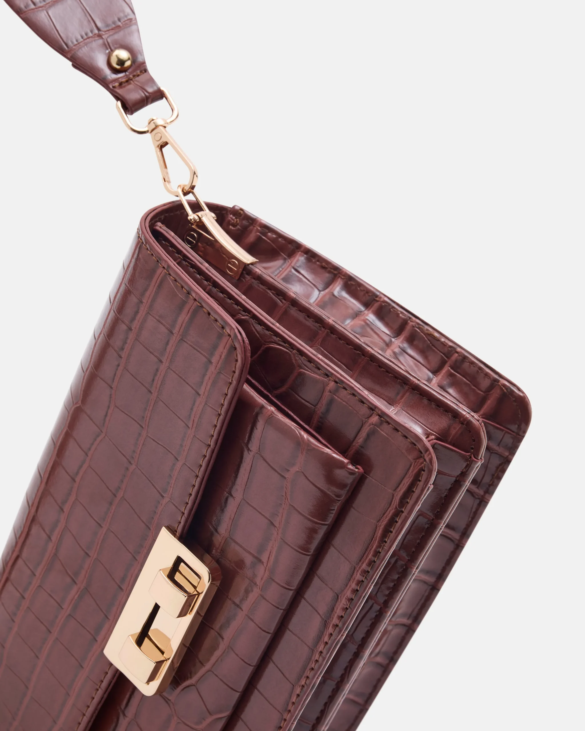 SAC MOYEN VOLUME JODY/CROC COGNAC