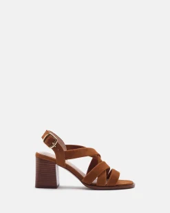 SANDALES JAVINE/VEL COGNAC