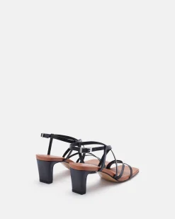 SANDALES KEIKO NOIR/COGNAC