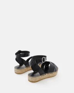 SANDALES PLAT ANTIA NOIR